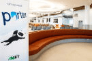 The waiting lounge of the new commercial terminal of the Montreal Metropolitan Airport is seen in Saint-Hubert, Quebec, Tuesday, March 24, 2026. (Christopher Katsarov/The Canadian Press via AP)