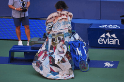 Naomi Osaka, of Japan, arrives for a match against Elena Rybakina, of Kazakhstan, during the fourth round of the U.S. Open tennis championships, Monday, Sept. 7, 2026, in New York. (AP Photo/Kirsty Wigglesworth)