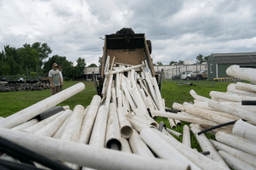 PVC pipes swept away by Hurricane Helene flooding still dominate cleanup of North Carolina river