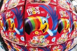 Kellogg's Froot Loops are displayed in a Costco in Pittsburgh, July 14, 2025. (AP Photo/Gene J. Puskar, File)