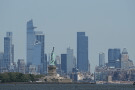 The New York skyline and Statue of Liberty are seen on May 12, 2025. (AP Photo/Matt Rourke, File)