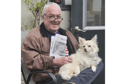 This October 2025 photo provided by Glenn Lippman shows Andy Lippman with his dog, Scout. (Glenn Lippman via AP)