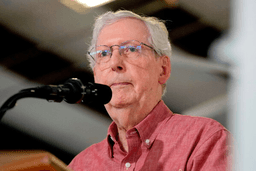 Sen. Mitch McConnell, R-Ky., speaks at an event, Aug. 2, 2025, in Fancy Farm, Ky. (AP Photo/Mark Humphrey, File)