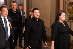 Ukraine's President Volodymyr Zelenskyy arrives at the U.S. Capitol, Tuesday, July 28, 2026, in Washington. (AP Photo/Allison Robbert)