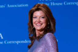 Norah O'Donnell poses as she arrives at the annual White House Correspondents' Association Dinner in Washington, April 25, 2026. (AP Photo/Jose Luis Magana, File)